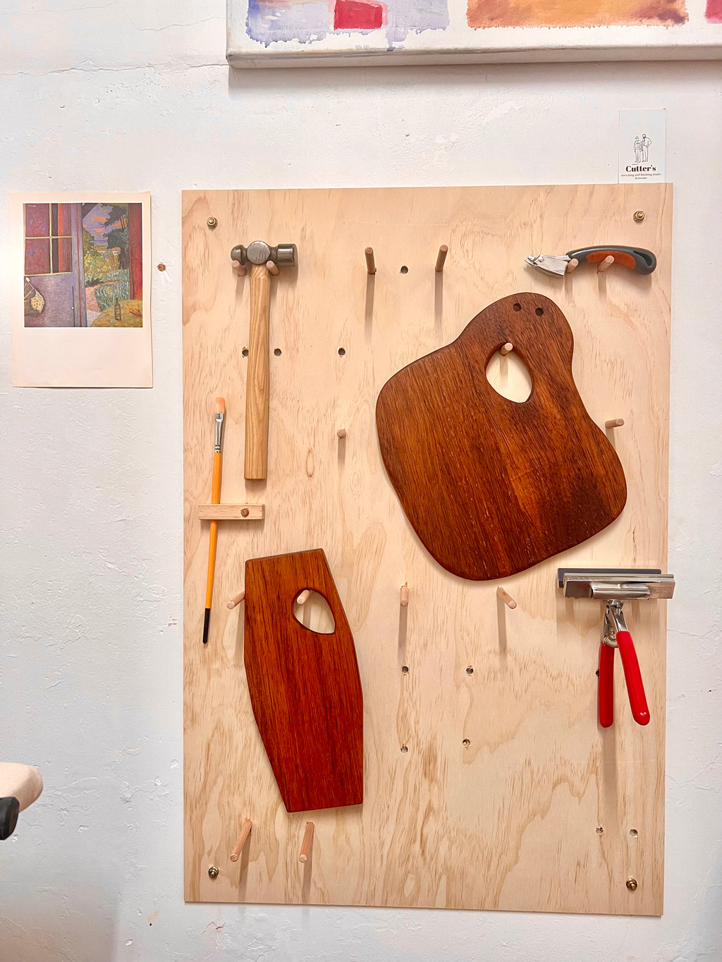 Small reclaimed hardwood painters palette